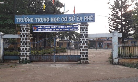 Trường THCS Ea Phê, nơi ông Hạnh từng giữ chức hiệu trưởng.