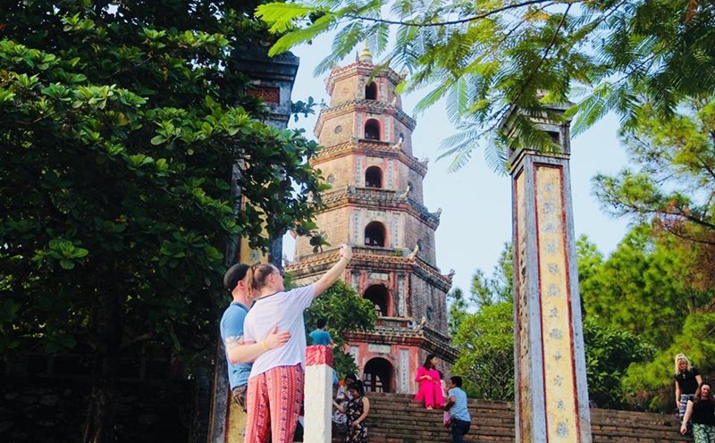 Một góc chùa Thiên Mụ. Ảnh: PĐ.