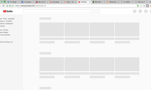 Youtube.com bất ngờ không thể truy cập vào sáng nay 17.10. Ảnh: PV