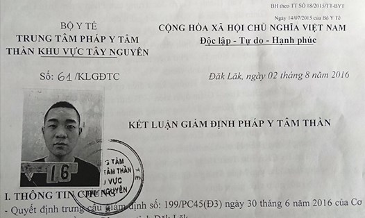 Trung tâm Pháp y tâm thần khu vực Tây Nguyên kết luận: Nguyễn Xuân Lộc bị hạn chế khả năng nhận thức và điều kiện hành vi.