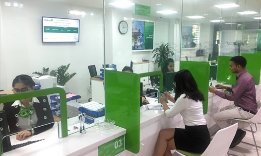 Phòng giao dịch của ngân hàng Vietcombank Lào. Ảnh: LH
