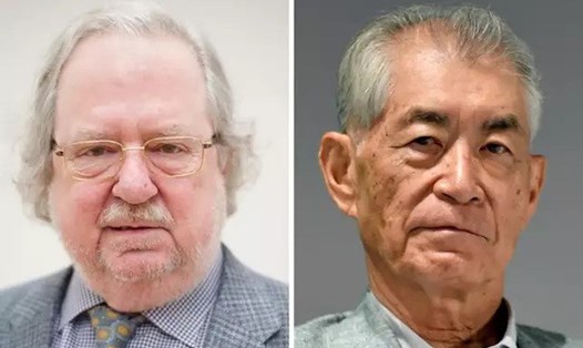 Nhà khoa học James P Allison (trái) và đồng chủ nhân Giải Nobel Y Sinh 2018 Tasuku Honjo. Ảnh: Economic Times