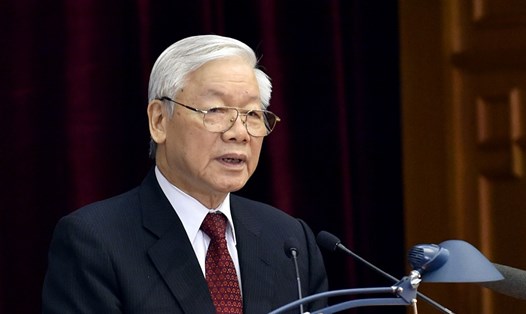 Tổng Bí thư Nguyễn Phú Trọng phát biểu khai mạc hội nghị (Ảnh: Nhật Bắc)