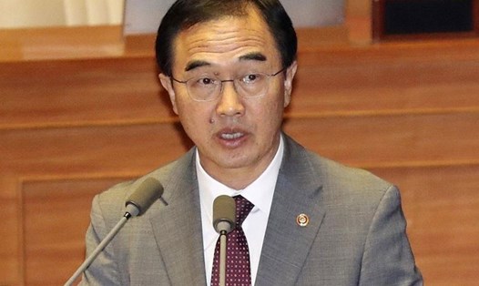 Bộ trưởng Thống nhất Hàn Quốc Cho Myoung-gyon. Ảnh: AP. 
