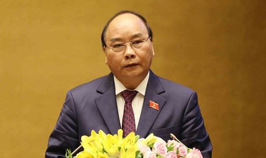 Thủ tướng Chính phủ Nguyễn Xuân Phúc phát biểu tại phiên khai mạc kỳ họp thứ 6, Quốc hội khóa XIV sáng 22.10. Ảnh: VGP