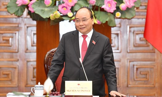 Thủ tướng Nguyễn Xuân Phúc tại buổi làm việc. Ảnh: VGP.