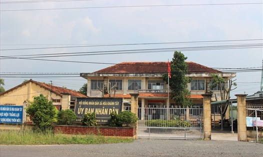 Trụ sở UBND xã Hòa Khánh Tây, nơi ông Nguyễn Hoàn Khải làm việc.