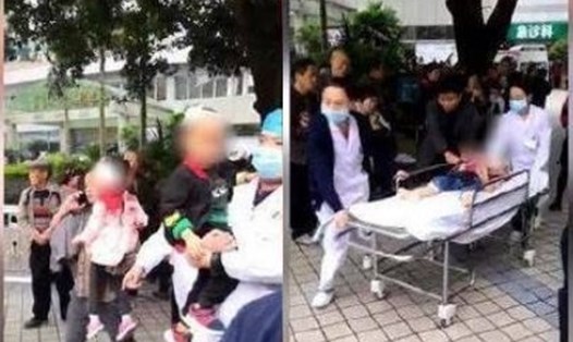 Hiện trường vụ tấn công ở trường mẫu giáo của Trung Quốc. Ảnh: RT. 