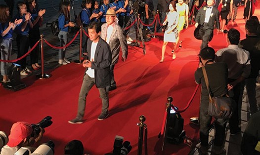 Đoàn điện ảnh Hàn Quốc trên thảm đỏ tối khai mạc Haniff 2018. Ảnh: PV
