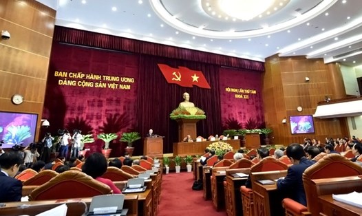 Hội nghị Trung ương 8 khóa XII đang diễn ra tại Hà Nội (Ảnh: Nhật Bắc)