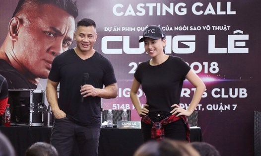 Ngô Thanh Vân và Cung Lê trong buổi casting phim The Target.
