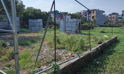 Dựng khung nhôm, xây tường bao quây xung quanh trên thửa đất nông nghiệp để mua bán trái phép ở phường Khương Đình, quận Thanh Xuân, Hà Nội. Ảnh: TC