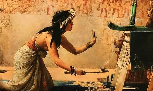 Tranh vẽ về xông trầm hương ở Ai Cập thời cổ đại. Ảnh: tư liệu