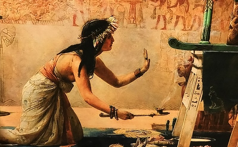Tranh vẽ về xông trầm hương ở Ai Cập thời cổ đại. Ảnh: tư liệu