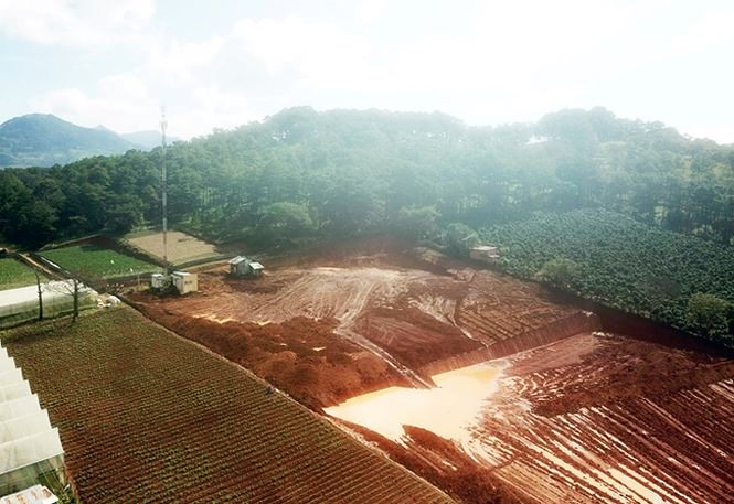 Khu vực hồ Đan Kia - Suối Vàng bị san ủi trái phép.
