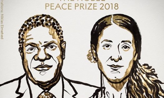 Chủ nhân giải thưởng Nobel Hòa bình 2018 đã được xướng tên. Ảnh: Nobel Prize. 