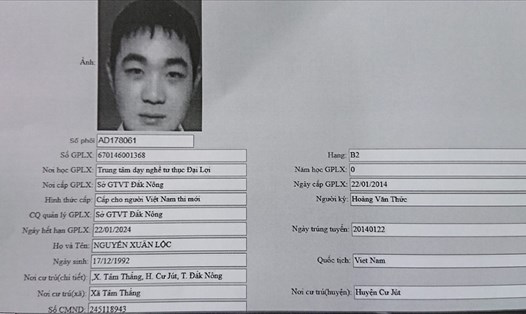 Dù bị kết luận tâm thần nhưng Lộc vẫn nộp hồ sơ và được dự bằng lái xe B2 tại Đắk Nông.