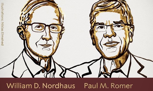 Nobel kinh tế 2018 vinh danh 2 nhà kinh tế học người Mỹ. Ảnh: The Nobel Pize. 