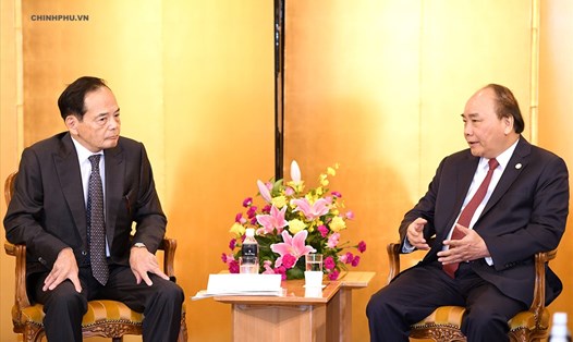 Thủ tướng Nguyễn Xuân Phúc tiếp ông Okada Motoya, lãnh đạo Tập đoàn AEON. Ảnh: VGP. 