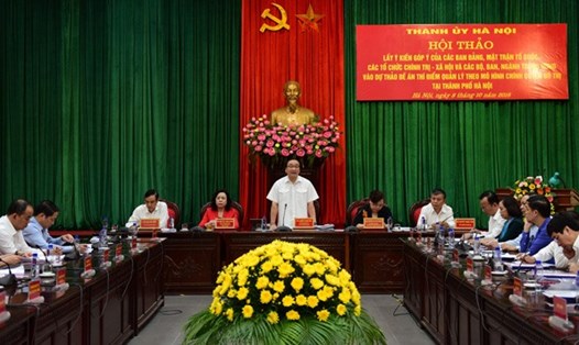 Bí thư Thành ủy Hoàng Trung Hải chủ trì và phát biểu kết luận hội thảo.
