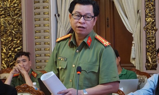 Thượng tá Nguyễn Quang Thắng – Phó trưởng Phòng Tham mưu Công an TPHCM.  Ảnh: M.Q
