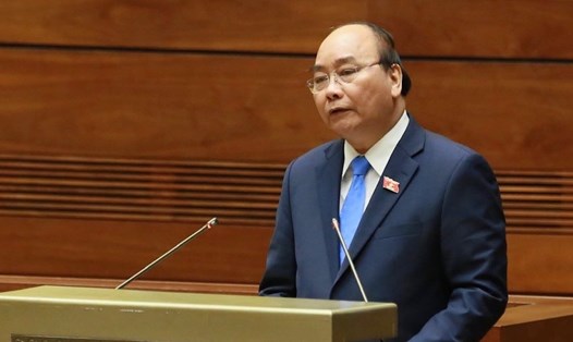 Thủ tướng Nguyễn Xuân Phúc phát biểu trước Quốc hội chiều nay 1.11. Ảnh: Nhật Bắc