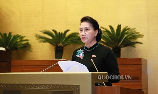 Chủ tịch Quốc hội Nguyễn Thị Kim Ngân phát biểu kết thúc phiên chất vấn chiều nay 1.11. Ảnh: Quochoi.vn