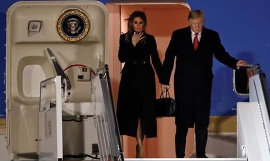 Tổng thống Donald Trump và đệ nhất phu nhân Melania Trump đến Paris. Ảnh: Reuters. 
