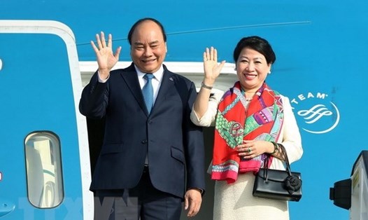 Thủ tướng Nguyễn Xuân Phúc và Phu nhân. Ảnh: TTXVN