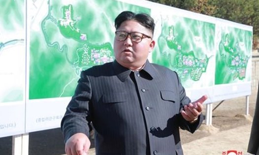 Lãnh đạo Triều Tiên Kim Jong-un trong một chuyến đi thị sát. Ảnh: Reuters/KCNA. 