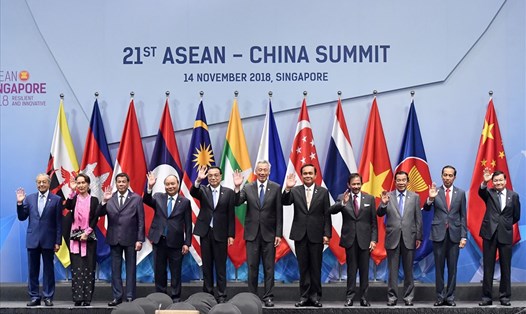 Thủ tướng Nguyễn Xuân Phúc dự Hội nghị Cấp cao ASEAN - Trung Quốc ngày 14.11. Ảnh: BNG