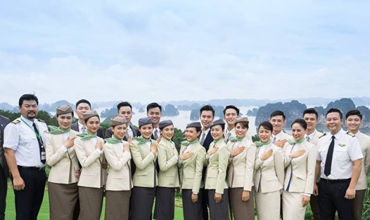 Các tiếp viên khóa đầu tiên của Bamboo Airways. Ảnh: PV 