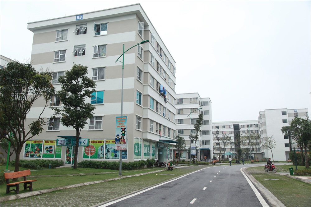 Tổ hợp nhà ở xã hội Ecohome (quận Bắc Từ Liêm) được xây dựng dành cho người có thu nhập thấp tại Hà Nội. Ảnh: TC