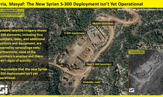 Ảnh vệ tinh Israel cho biết các tổ hợp S-300 ở Syria vẫn chưa đưa vào hoạt động. Ảnh: iSi. 