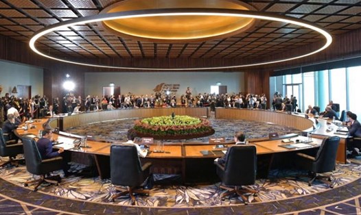 Phiên họp kín của các lãnh đạo APEC tại Papua New Guinea hôm 18.11. Ảnh: EPA