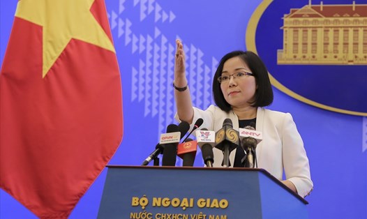 Phó phát ngôn Bộ Ngoại giao Nguyễn Phương Trà. Ảnh: Nguyễn Hồng. 