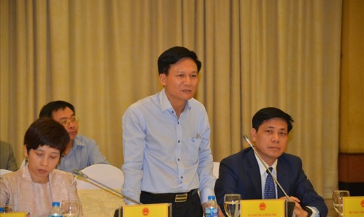 Ông Bùi Ngọc Lam - Phó tổng Thanh tra Chính phủ thông tin tại họp báo chiều 3.11. Ảnh: Huyên Nguyễn