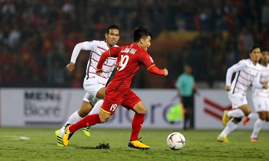 Quang Hải thi đấu tỏa sáng tại AFF Cup 2018. Ảnh AFF.
