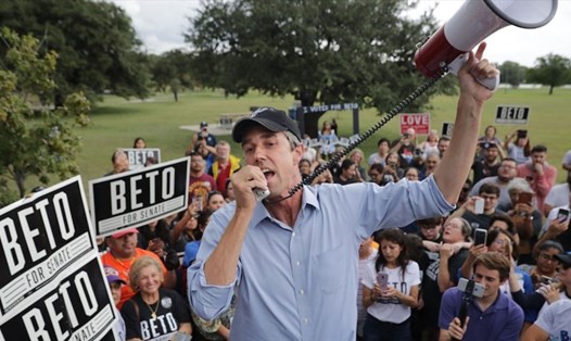 Ứng viên Thượng viện Đảng Dân chủ Beto O’Rouke, bang Texas, quyên góp được 38 triệu USD trong quý quyên góp thứ 3 năm 2018. Ảnh: Getty Images