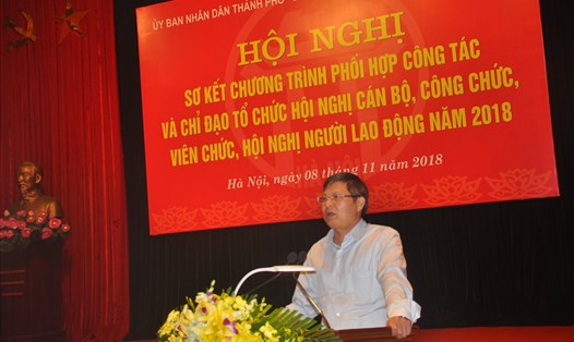 Đồng chí Phan Văn Anh - Phó Chủ tịch Tổng LĐLĐVN phát biểu tại hội nghị. Ảnh: Quế Chi.