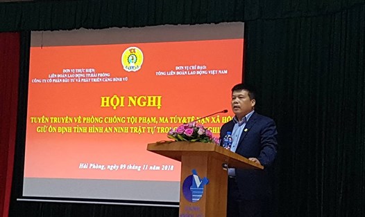 Ông Cao Văn Tĩnh - Giám đốc công ty phát biểu tại hội nghị. Ảnh: PV.
