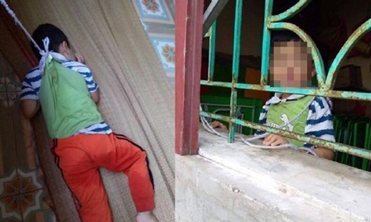 Bức ảnh bé trai 4 tuổi bị cột vào cửa sổ và sau đó là câu chuyện đau lòng của cả cháu bé và giáo viên.