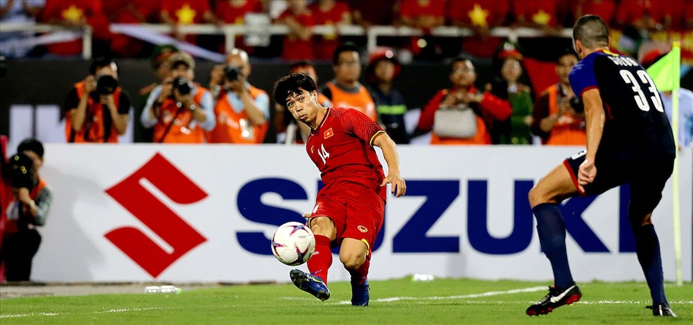 Công Phượng (trái) đã có 3 bàn thắng tại AFF Suzuki Cup 2018. Ảnh: AFF