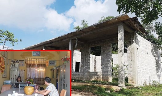 Giáo viên trường Mầm non xã Châu Lộc đang phải tận dụng nhà kho để làm việc.