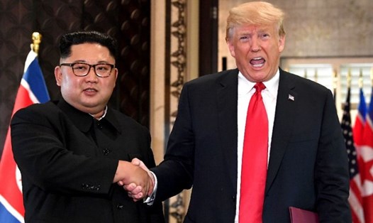 Tổng thống Mỹ Donald Trump và lãnh đạo Triều Tiên Kim Jong-un. Ảnh: AFP. 
