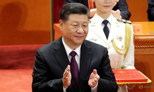 Chủ tịch Tập Cận Bình trong lễ kỷ niệm 40 năm cải cách và mở cửa Trung Quốc. Ảnh: Reuters