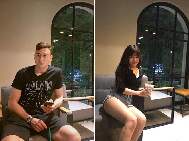 Văn Lâm và bạn gái Yến Xuân.