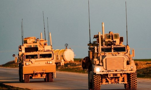 Phương tiện của các lực lượng Mỹ tại Syria. Ảnh: AFP. 