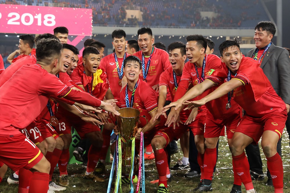 ĐT Việt Nam sẽ có màn thử lửa với Triều Tiên sau chức vô địch AFF Cup 2018. Ảnh AFF