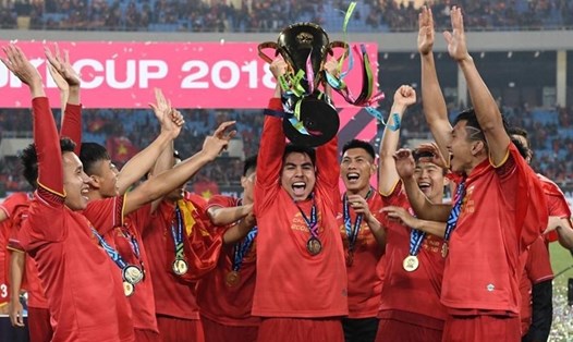 Hình ảnh đội tuyển Việt Nam ăn mừng chức vô địch AFF Cup 2018. Ảnh: FB Đức Huy